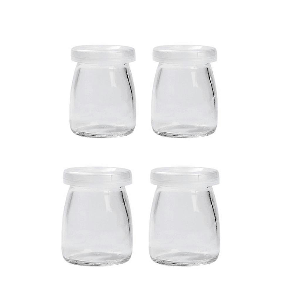 Small Glass Storage Bottles Pudding Cup High Temperature Resistant 6Pcs