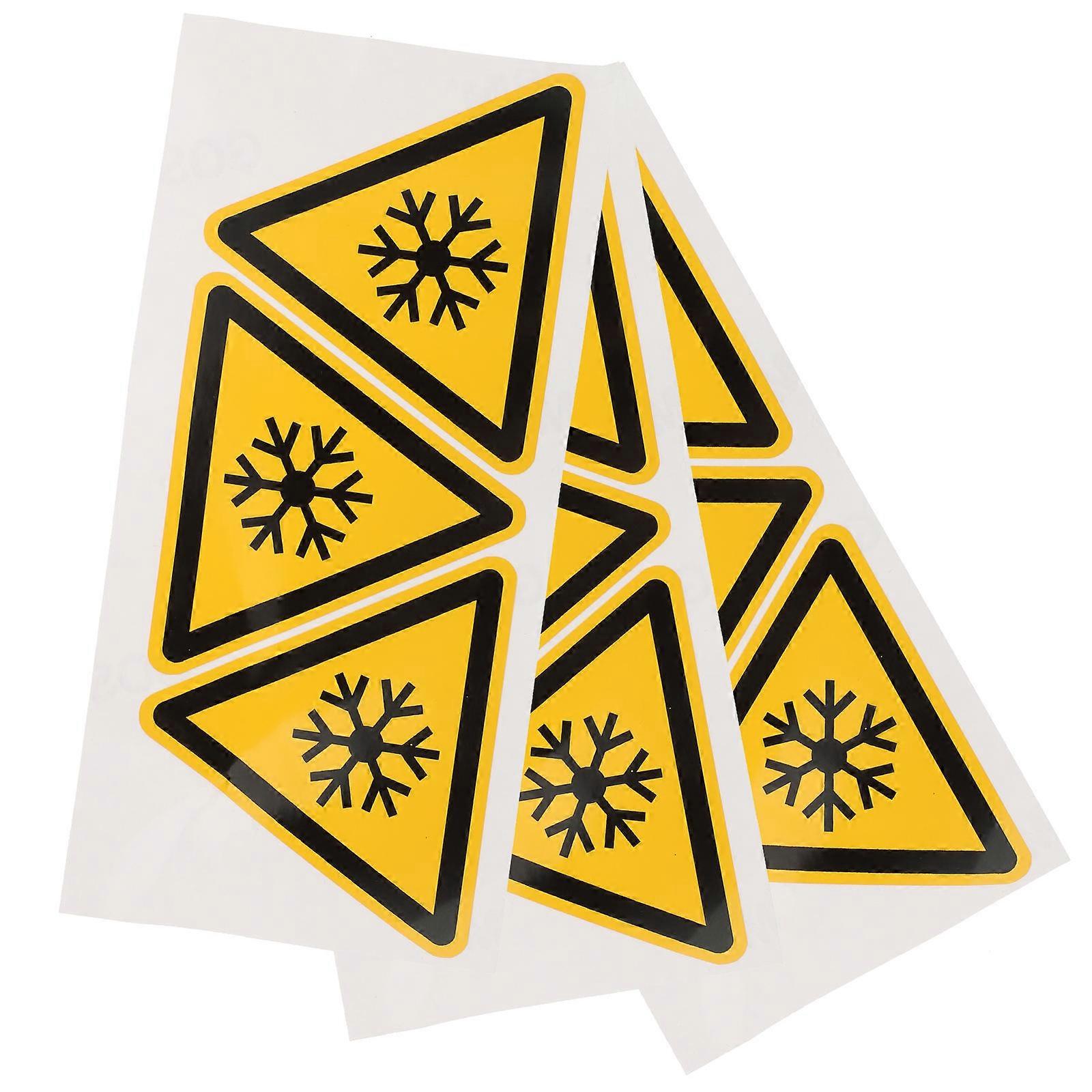 Warning Stickers Low Temperature Equipment Caution Label 3Pcs Pack