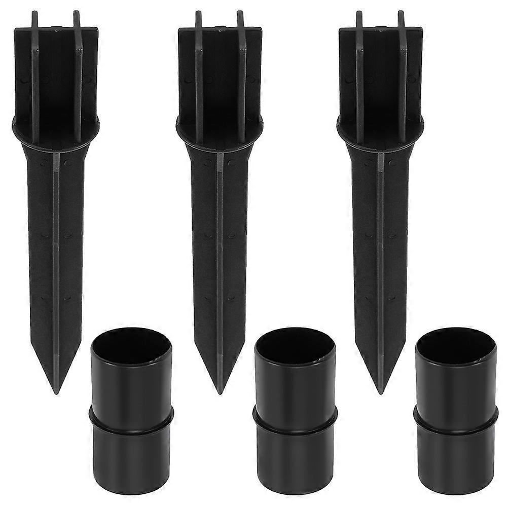 Plastic Ground Stakes for Solar Lights Replacement Spikes for Garden Pathway Markers in Black Color with Reliable Installation 6Pcs