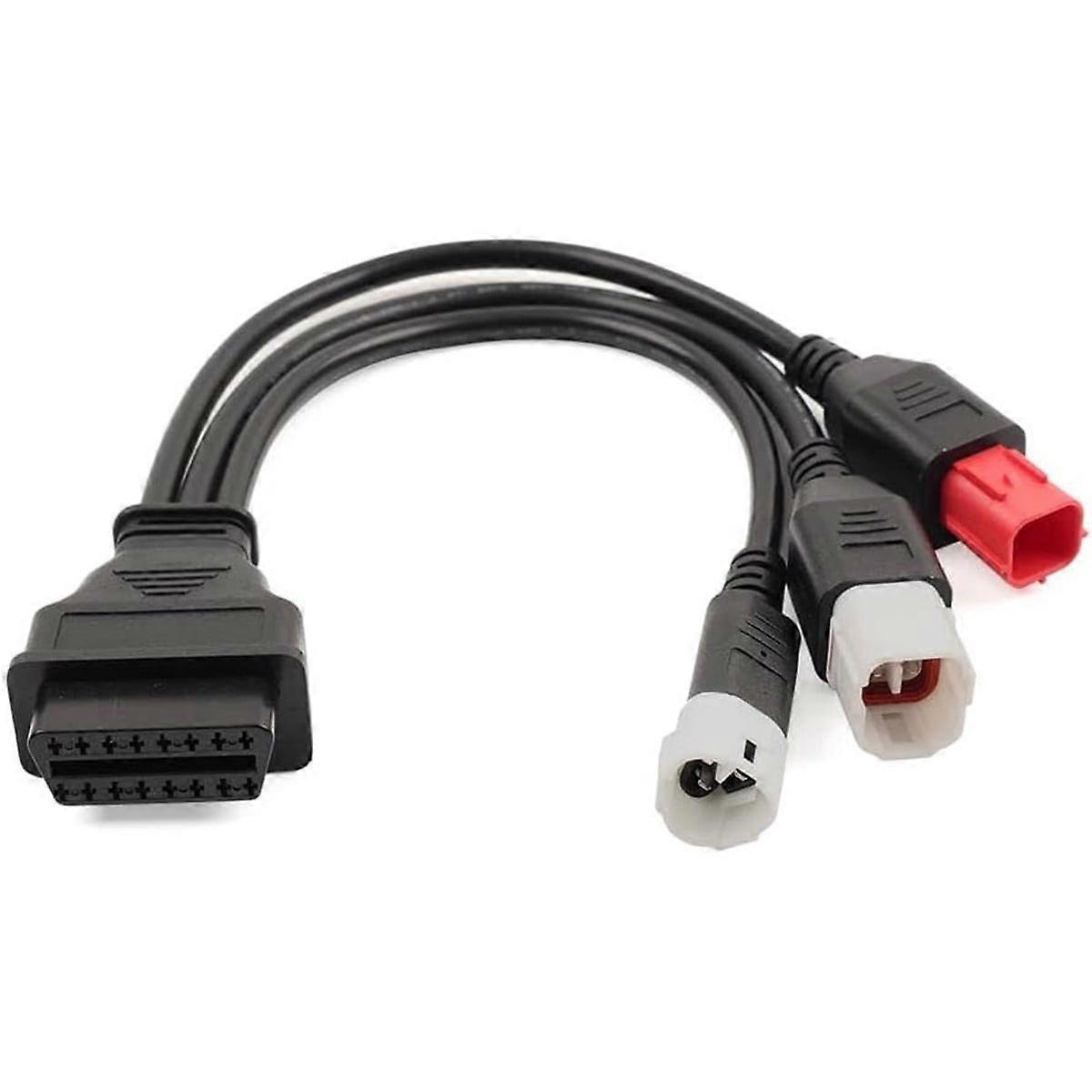 3 Pin 4Pin 6Pin Diagnostic Cable OBD2 Scanner Adapter Connector 3in1 Plastic Black for Yamaha for HONDA Motorbike