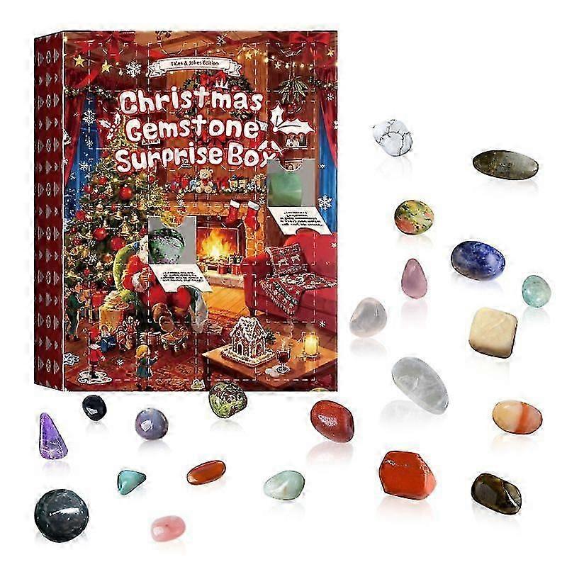 24 Gitter Mineral Blind Box Weihnachtsgeschenkbox Mineral Geschenkbox Countdown 24 Tage Überraschung Geschenkbox Blind Box