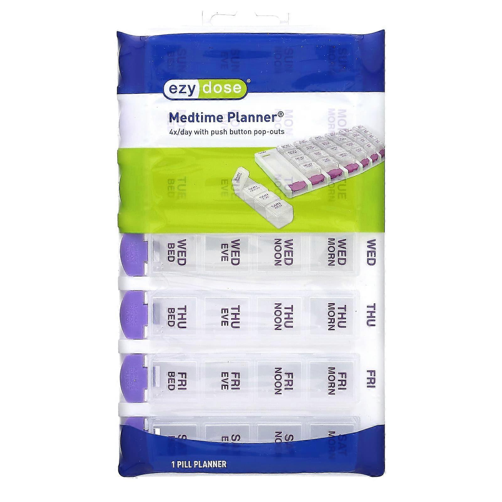 Weekly 4X/Day with Push Button Pop-Outs Medtime Planner, 1 Count