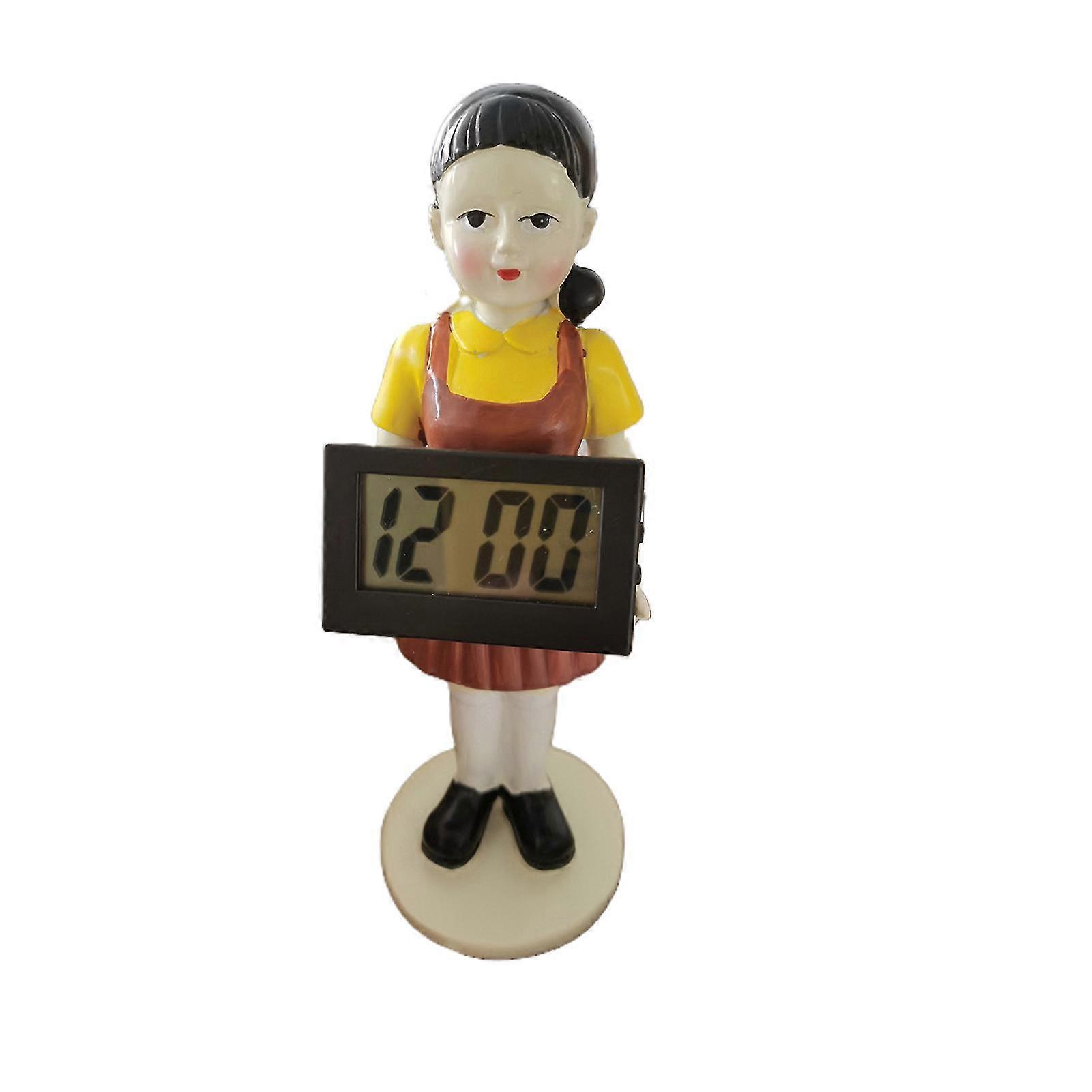 Squid Game Clock Vivid Pattern Clear Screen Alarm Clock Wake You Up Red Light Doll for Home Use 25-26s