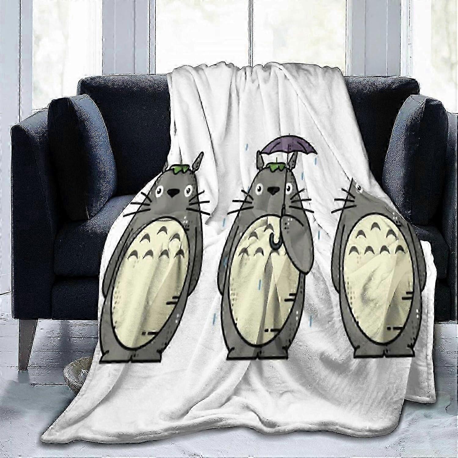 Blanket Totoro Throws Blanket, Soft Comfy Fluffy Cozy Fleece Plush Blanket for Sofa Couch Single Bed, Warm Thick Winter Couch Throwxnsjc607