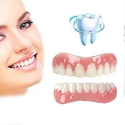 Clip In Veneers Silicone Denture Set 2 Pairs For Men And Women  And Bottom Whitening Missing Tooth Replacement