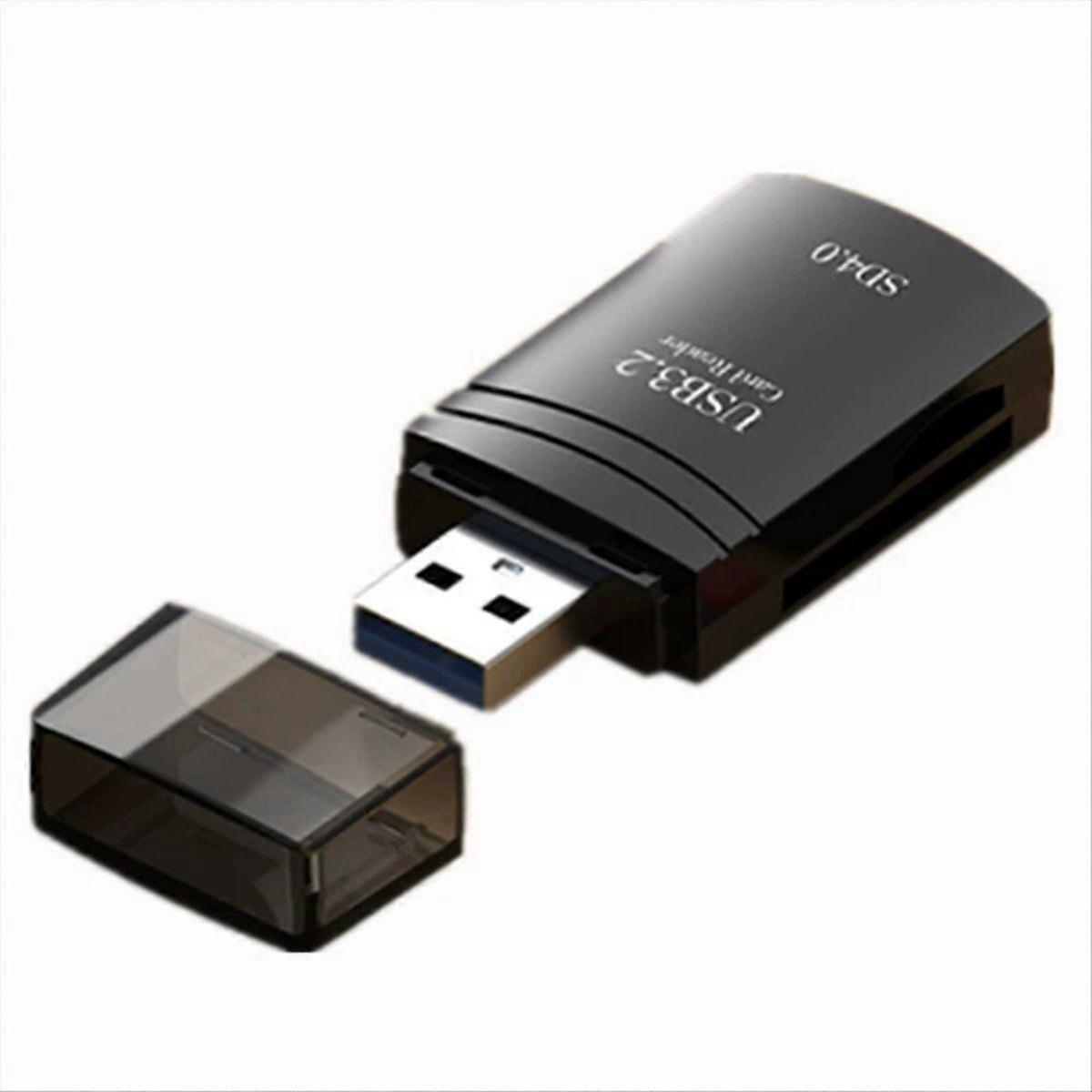 USB 3.2 Card Reader TF/SD Card 2-in-1 Multi-Drive Card Reader Portable for Computer Laptop Tablet F