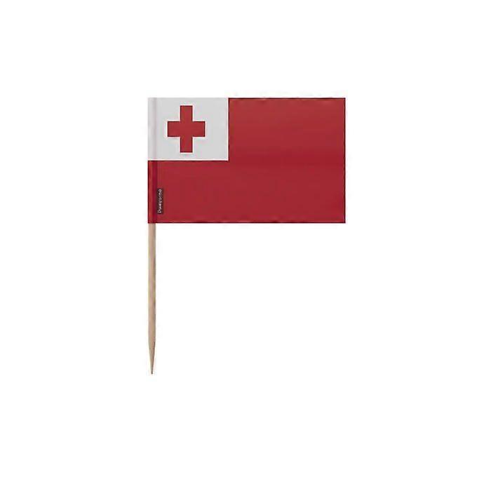 Toothpicks Tonga Flag - 12 cm - 100 pieces - Adhesive plastic - Bamboo stick - Pixelforma