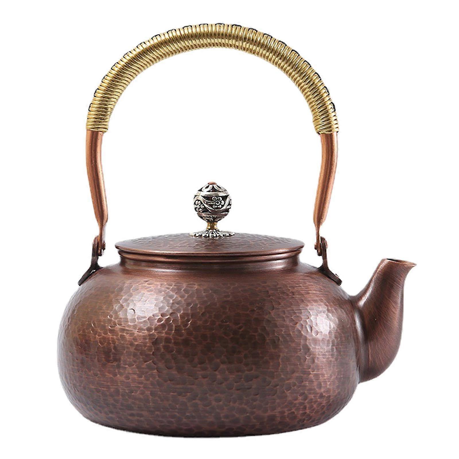 Copper Teapot 1200ml Capacity Tea Kettle For Camping Kitchen Hiking Tea Maker