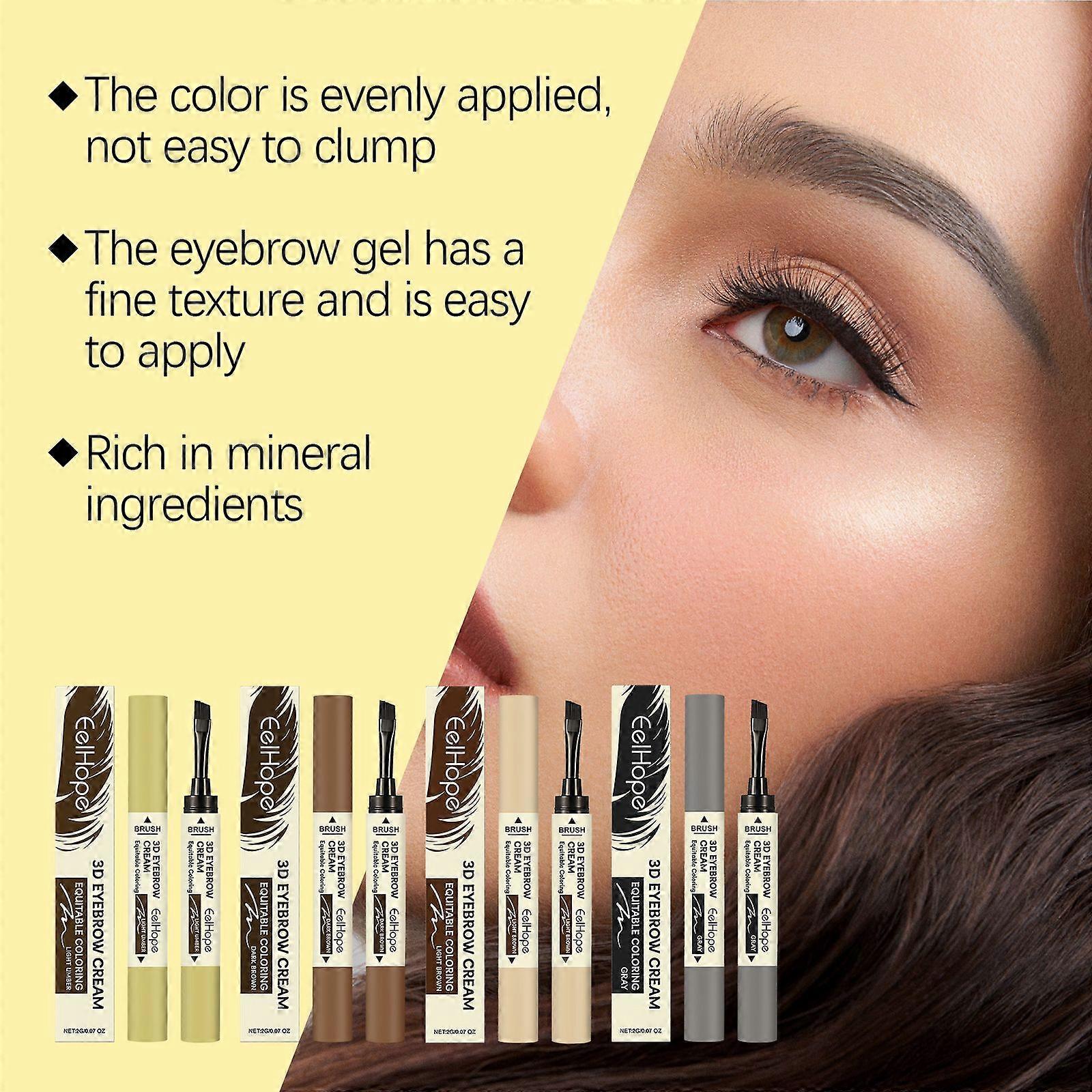 Eelhope Three-Dimensional Color Double-Head Eyebrow Cream Is Long-Lasting, Does Not Smudge, Is Naturally Waterproof, Does Not Smudge, And Applies Make