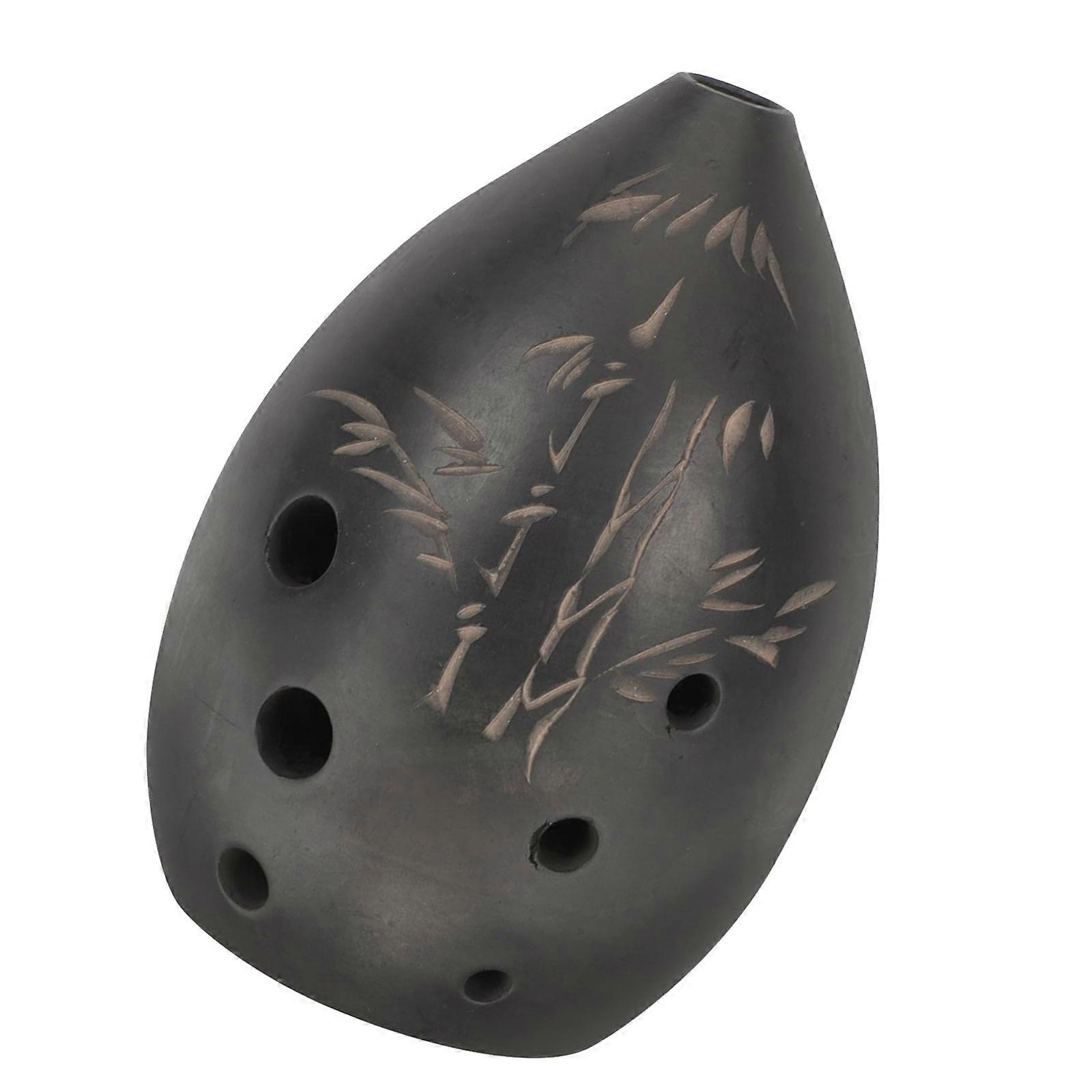 Practical 8 Hole Ceramic Ocarina Ancient Chinese Design Black Clay Crafted Flute Suitable for Artistic Expression Multicolor