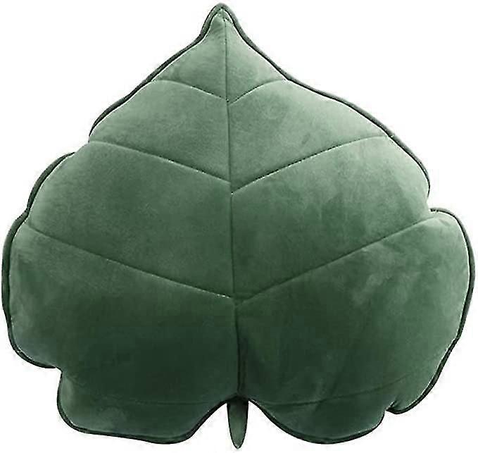 3d Leaf Throw Pillow Bekväm soffa Sovrum Sovkudde Dekor 13x13cm Mörkgrönt örngott Dagis Sängkläder (h-3)