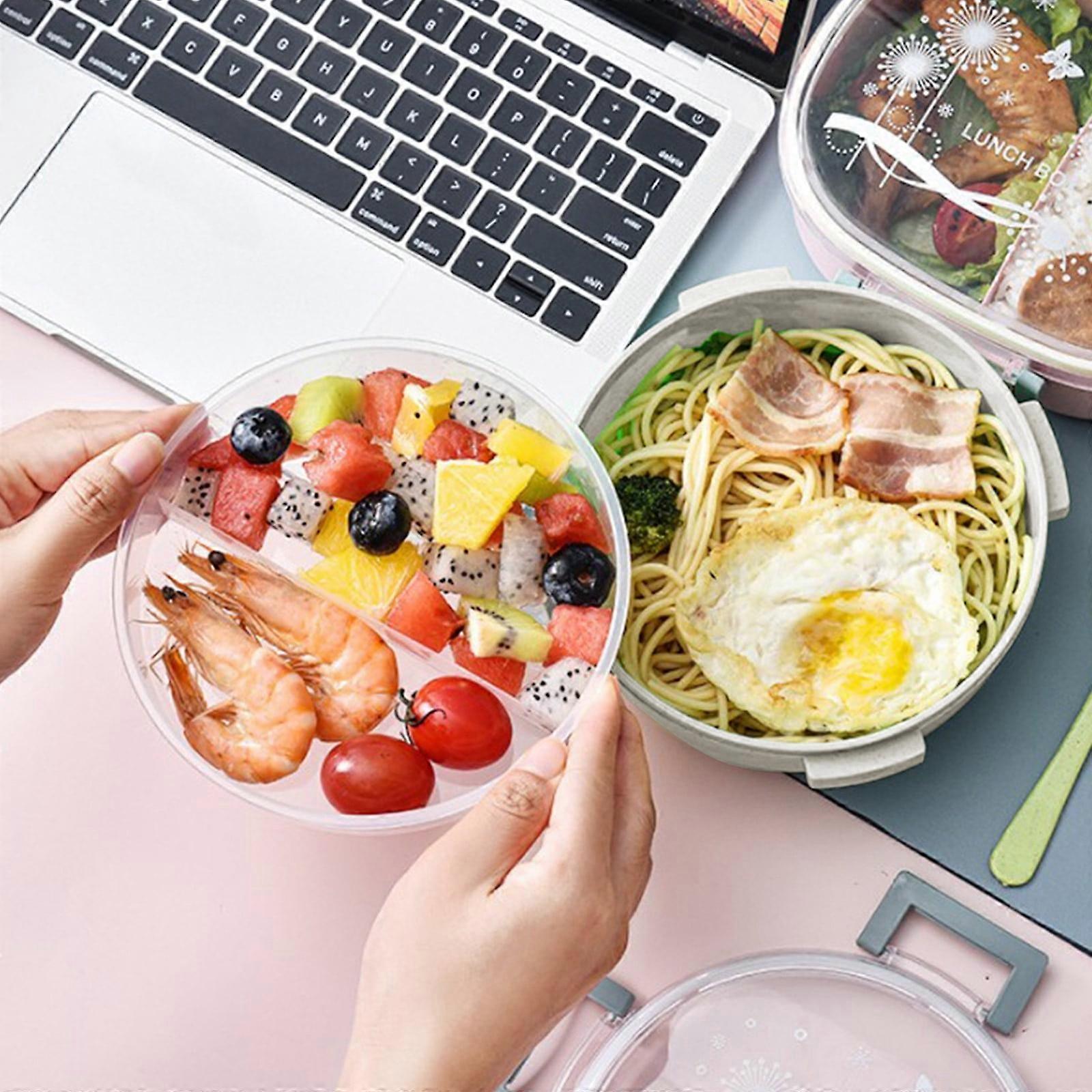 Bocqde Wheats Straw Single Layer Lunch Box Mobile Phone Holders Lunch Box Student Office Worker Lunch Box Microwaveable Lunch Box