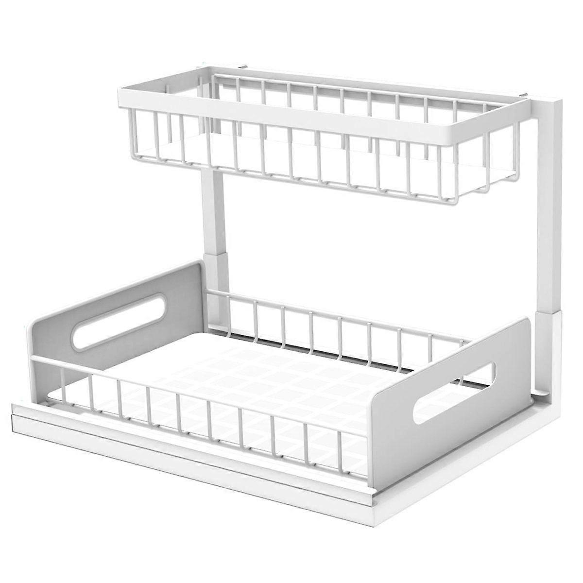 Under Sink Organizers and Storage,with Sliding Drawer 2 Tier Multi-Purpose Bathroom Shelf Organizer