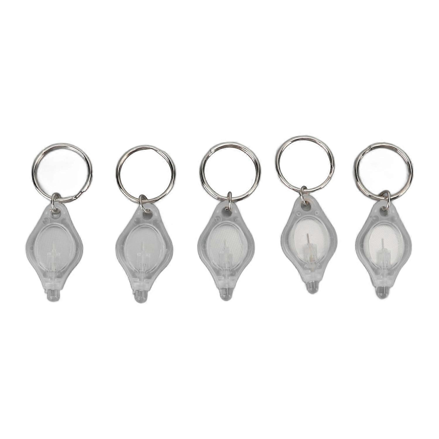 5PCS Mini LED Keychain Flashlight Portable Key Ring Flashlight for Jewelry Detecting White Light