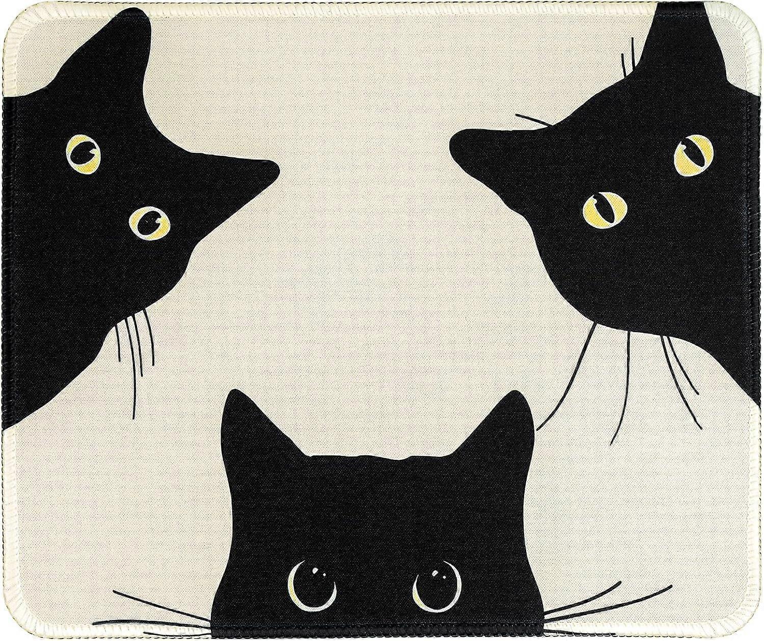 Fun square mouse pad with non-slip rubber base (three cats pattern)