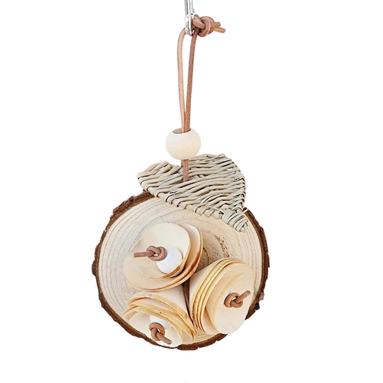 Parrots Chew Toy For Small Birds Mental Stimulation Natural Wooden Blocks And Soft Cork Accessories Multicolor