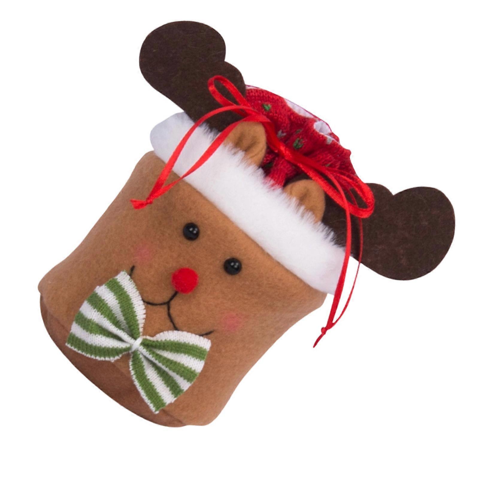 Seasonal Decorative Fabric Sacks With Carry Handle For Festival Ornaments Snacks Portable Drawstring Organization Bag Multicolor