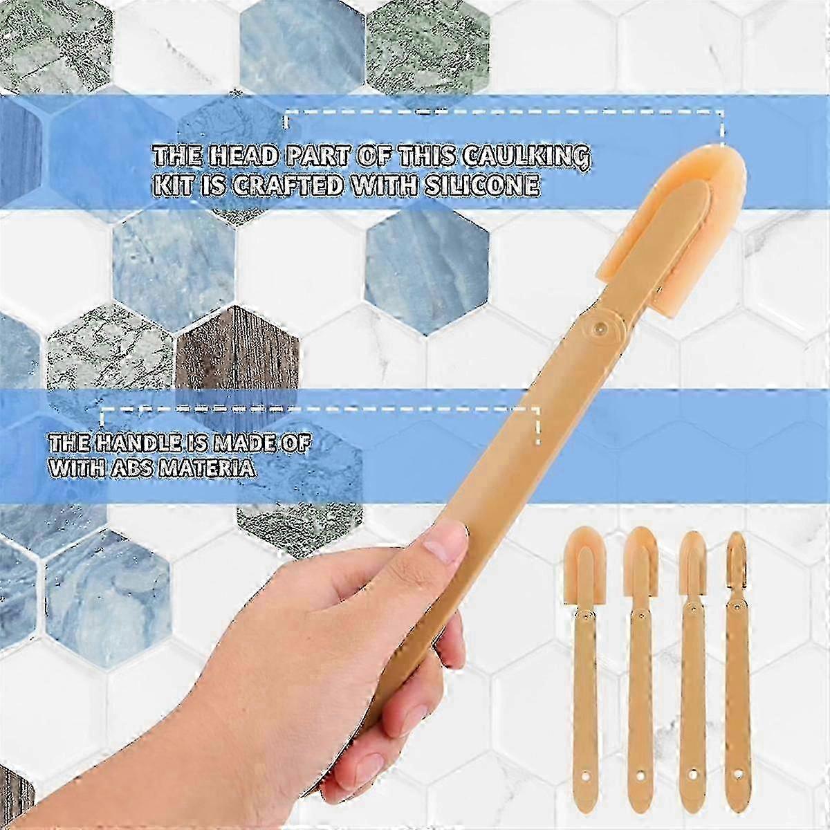 Silicone Caulking Tool, 4 Sizes Caulk Remover Tool Sealant Finishing Tool Set Caulk Applicator Spre