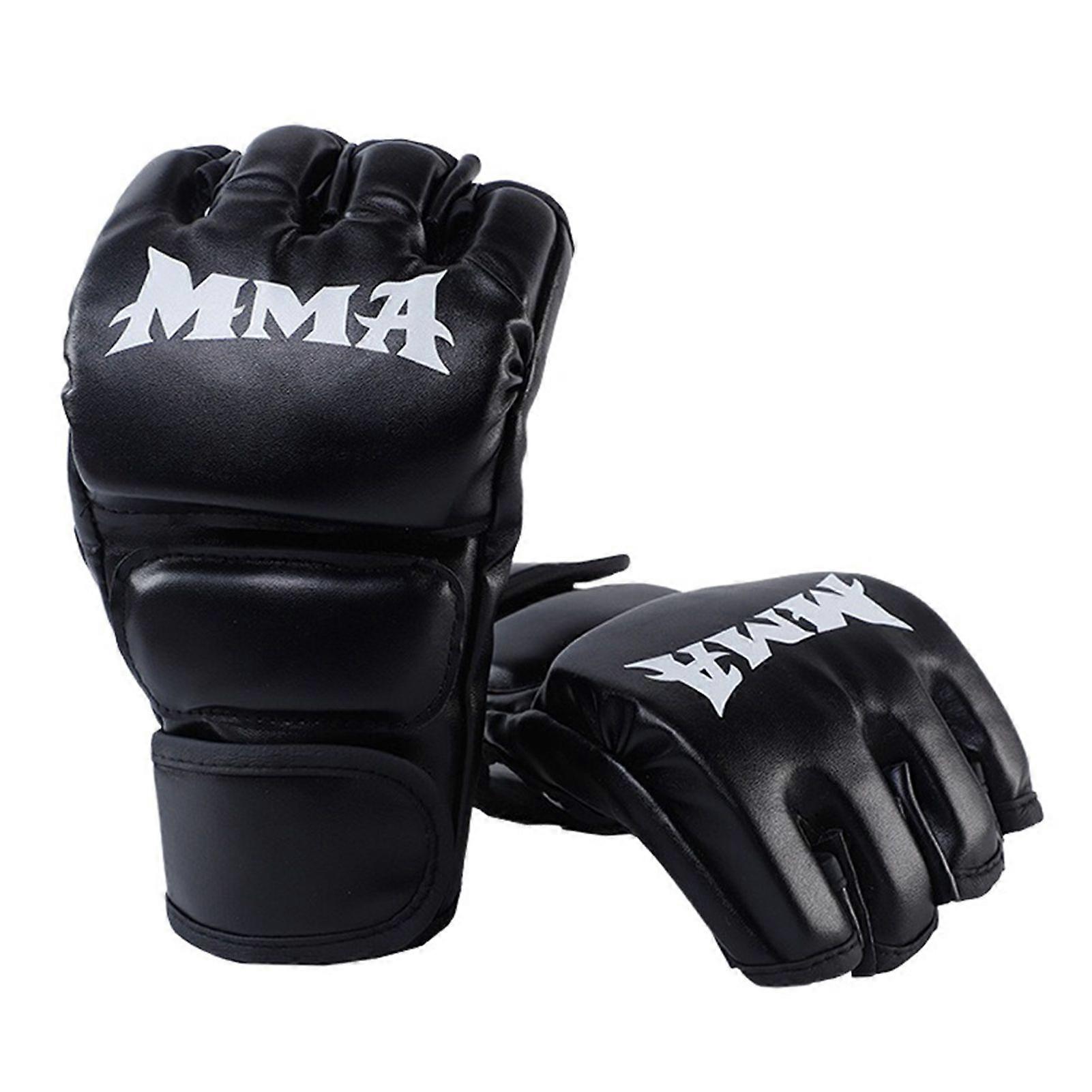 Halbfinger-Boxhandschuhe für Erwachsene, verdickt, MMA/UFC-Kampfhandschuhe, Boxsack-Trainingshandschuhe