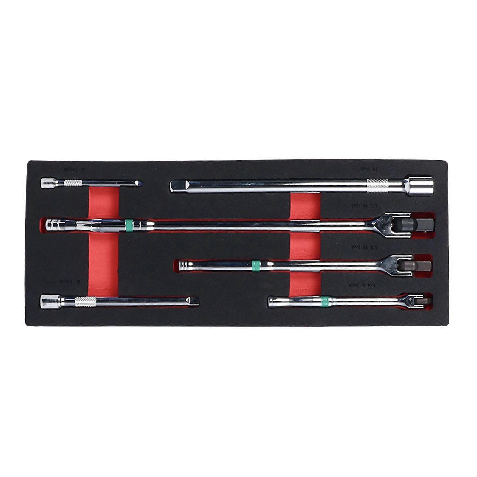 6Pcs F Steering Handle Socket Wrench Set 1/4 3/8 1/2inch Torques Wrench Long Strong Force Steering Handle Repair Tool Multicolor