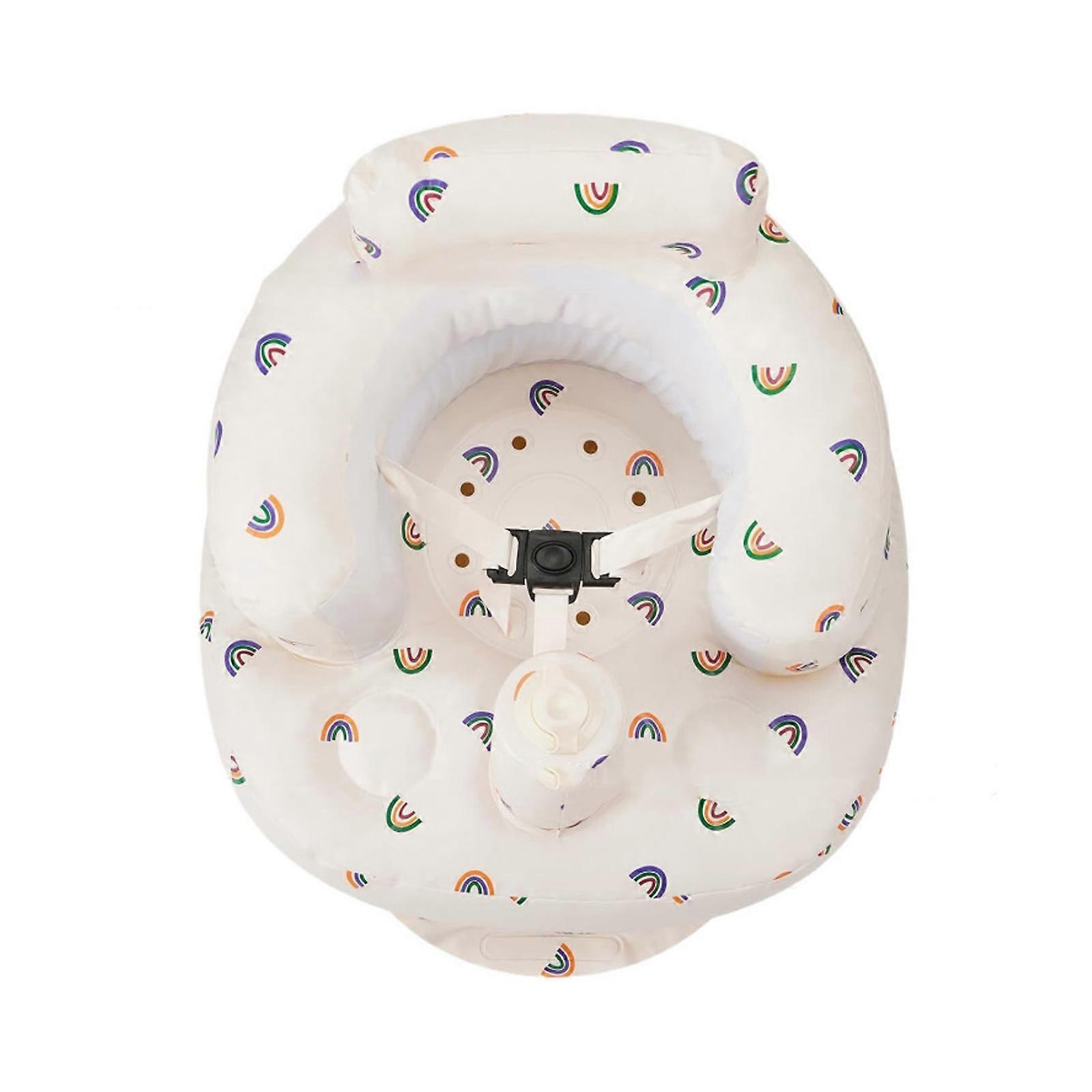 PVC Inflatable Seat Multi Use Inflatable Game Chair for Learning Dining Play Foldable Portable Safety Belt Multicolor