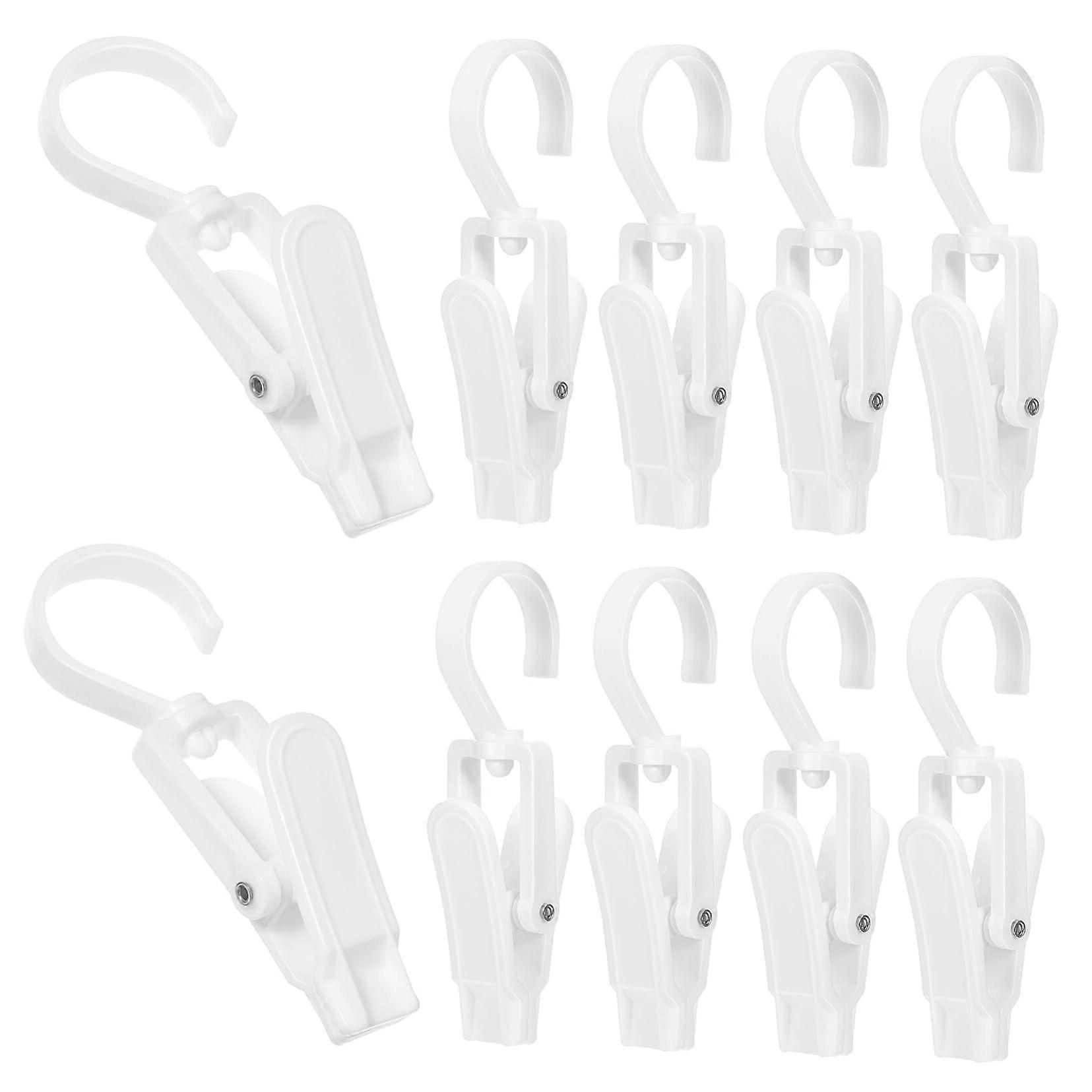 10pcs Swivel Hooks Clips for Clothes Hats Towels Sturdy Laundry Hangers Space Saving Storage