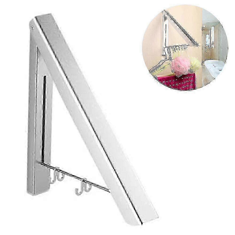 Wall Mounted Folding Clothes Hanger with Retractable Design for Space Saving Storage Solution
