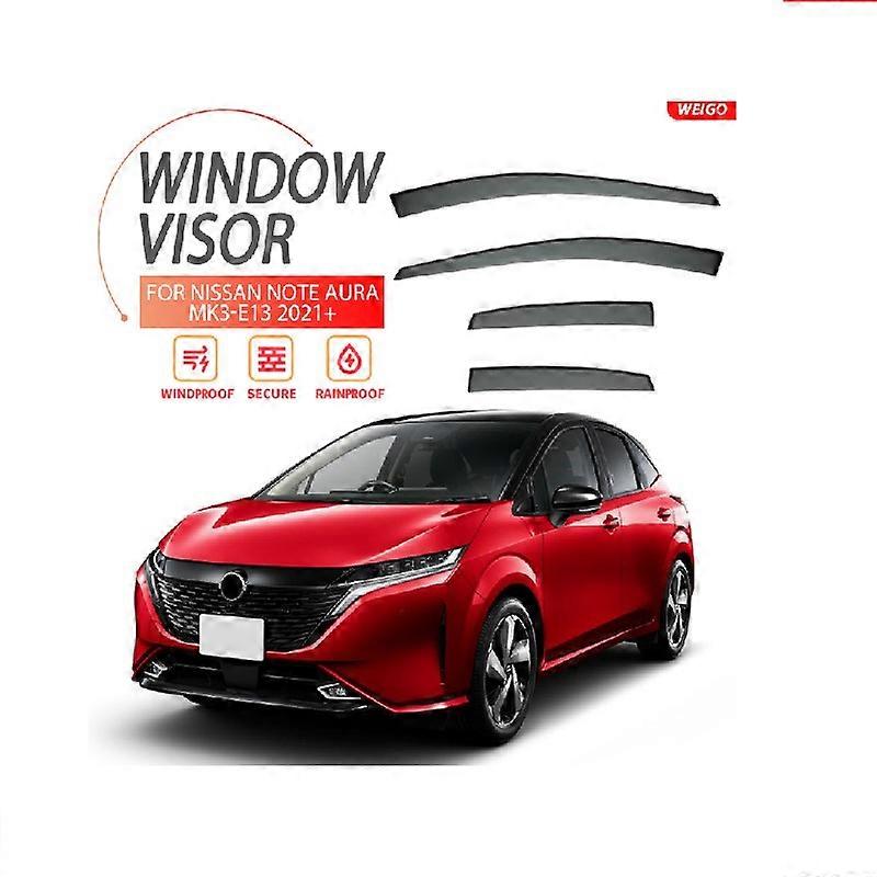 For Nissan Note Aura MK3 E13 2021+ Window Visor Vent Shades Ventvisor Wind Deflectors Visors Rain Visor