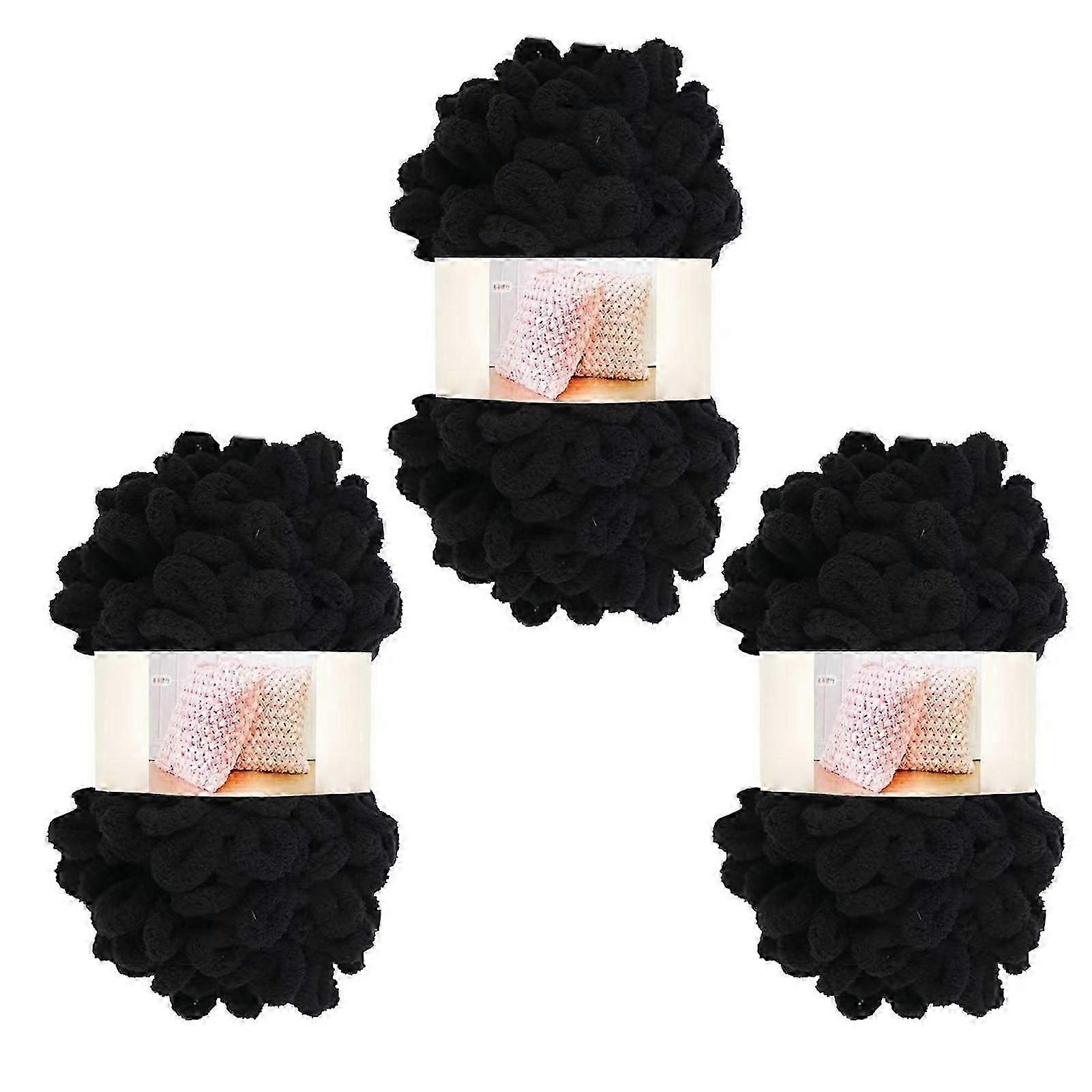 3 Rolls Loop Yarn Finger Knitting Yarn No Need Hook Yarn Fluffy Finger Loop Yarn for Beginners Skilled Crafters DIY Blankets Scarves