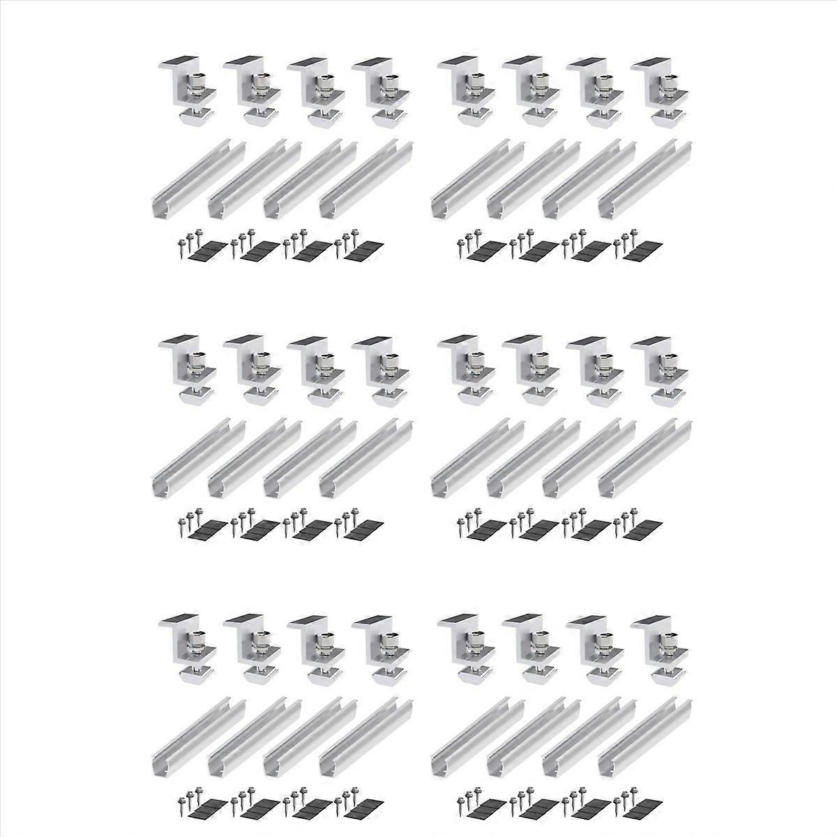 24X Solar Panel Mount Bracket Photovoltaic Panel Rail Solar Panel Mount Fastening Module with Mid 35