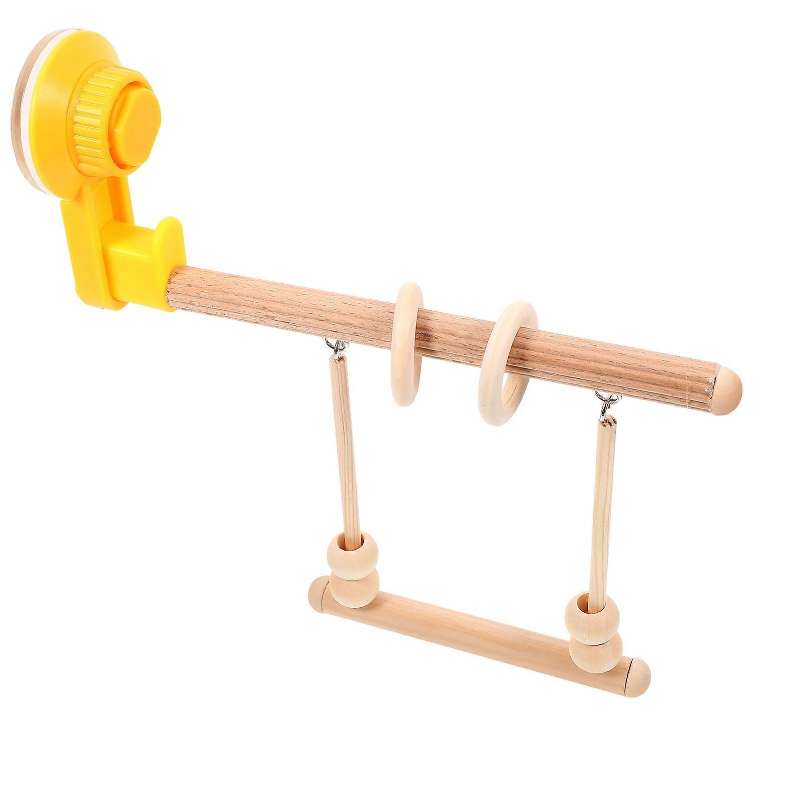 Parrot Training Stand Wooden Bird Perch with Suction Cup Multi-Use