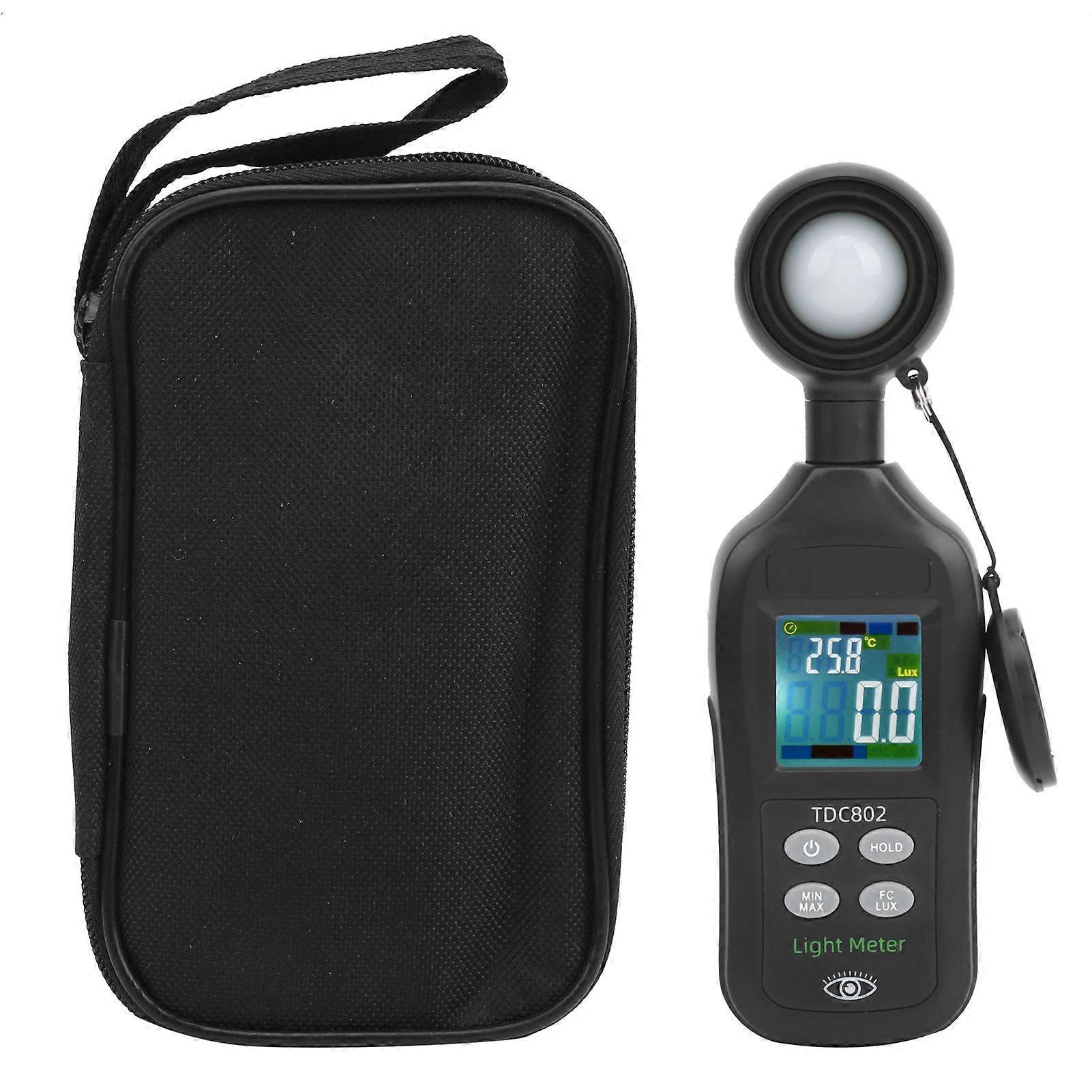 TDC802 Luxmeter Hand Held 4-Digit LCD Display Digital Light Meter Photometer 0Lx - 200K Lx