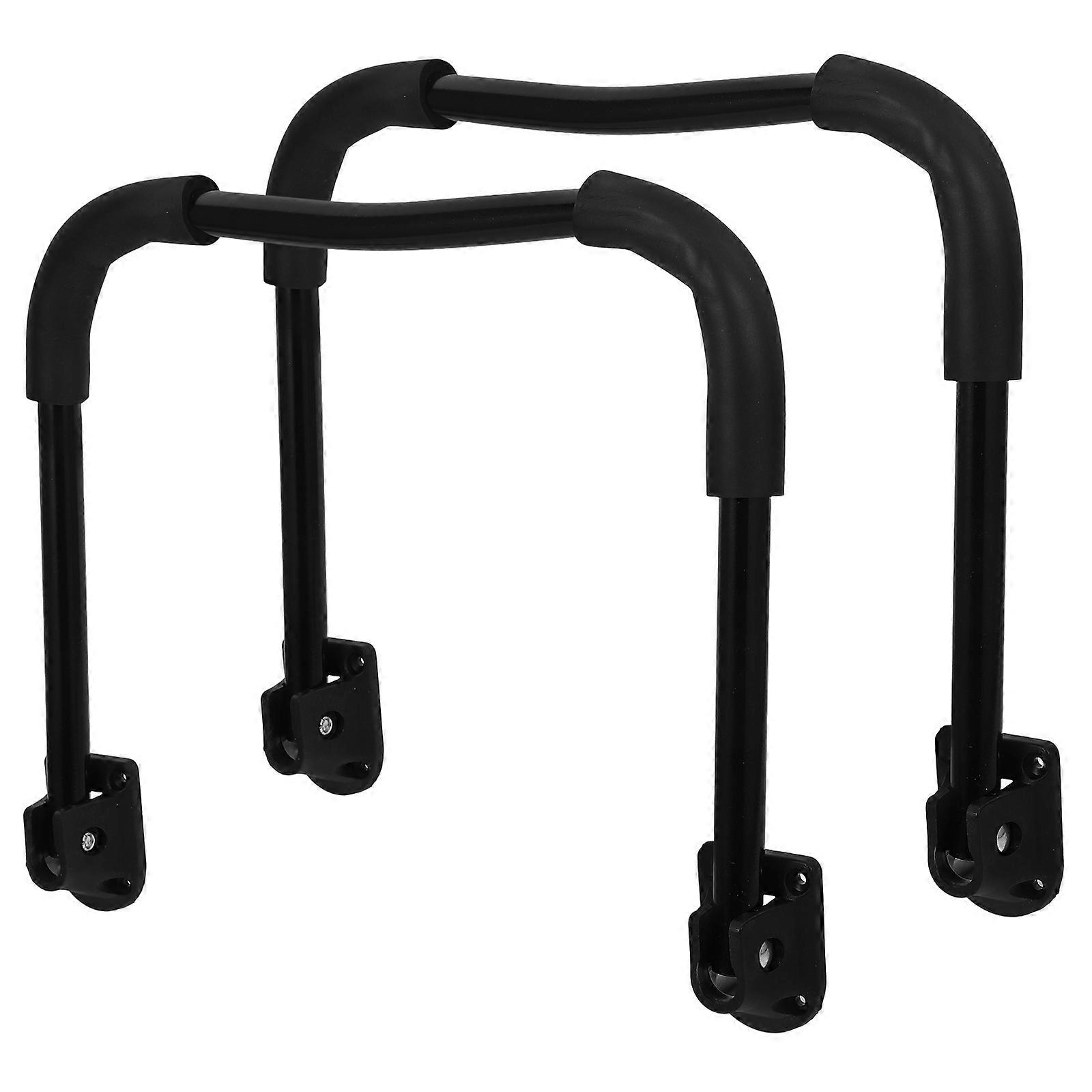 Folding Table Frame with Sturdy Iron Construction and Simple Installation Black 2 Pieces U Shape