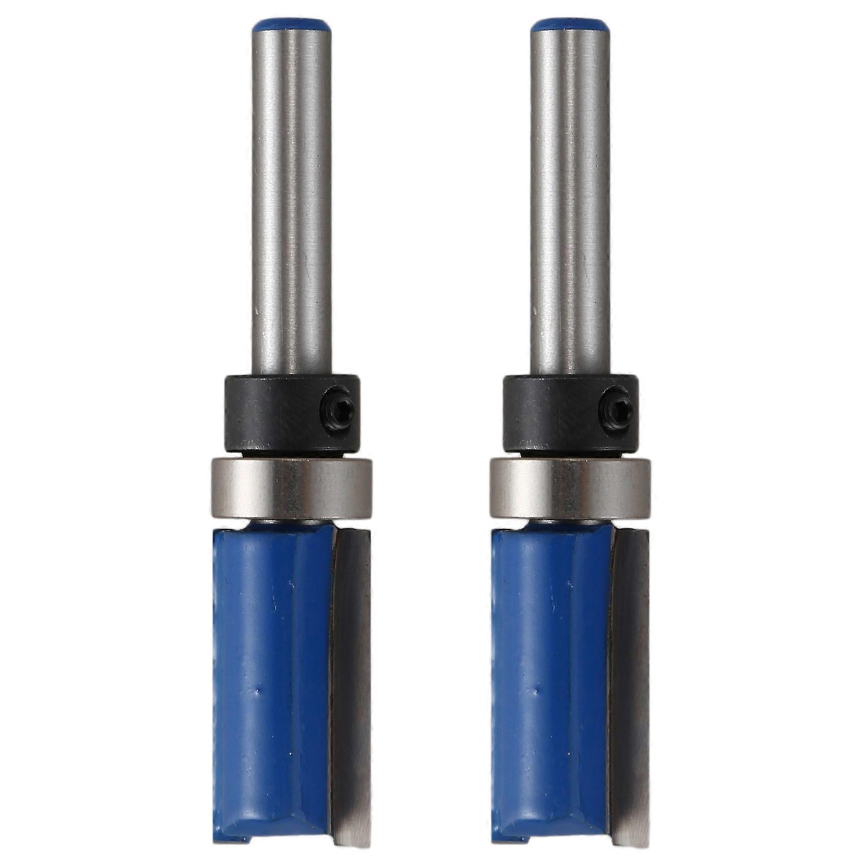 2pcs 1/4Inch Shank Router Bit Twin 2 Fluted Imperial Jig Template Cutter Woodworking
