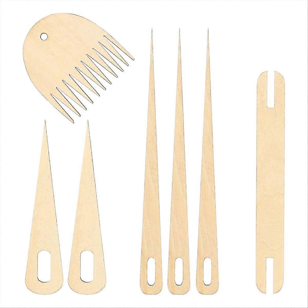 7Pack Wood Hand Stick Set Include 5Pcs Weaving Crochet Needle
