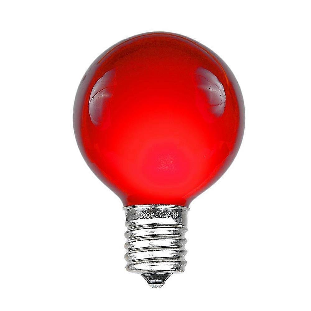 Red G50 Globe String Light Bulbs E17 Intermediate Base 7W Dimmable Indoor Outdoor Use 25 Pack