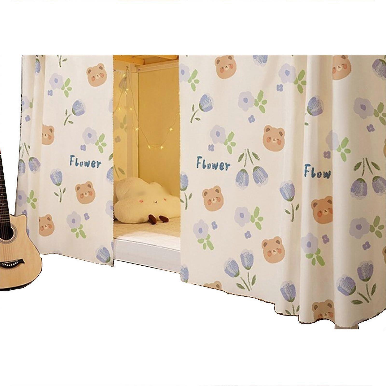 Bunk Bed Privacy Curtains Set with Full Coverage, Light Blocking, Breathable Fabric for Dorm Bottom Bunk