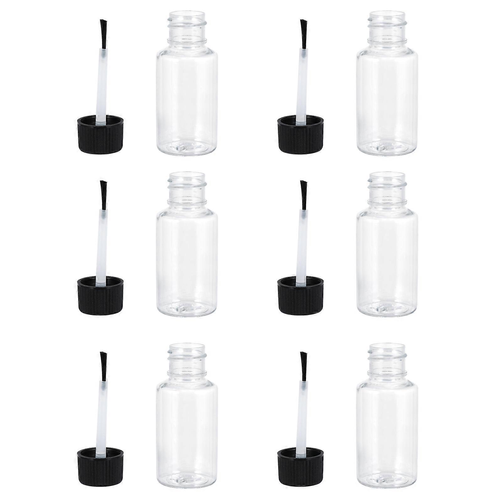 6pcs 20ml Nail Polish Bottles Empty Nail Polish Clear Bottles with and Brush