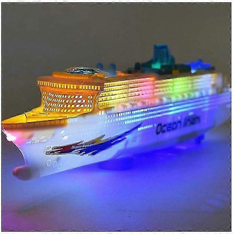 キッズカラフルオーシャンライナークルーズ船ボート電気点滅 LED軽い音のおもちゃ、50x13x5 Cm / 19.7x5.1x2で