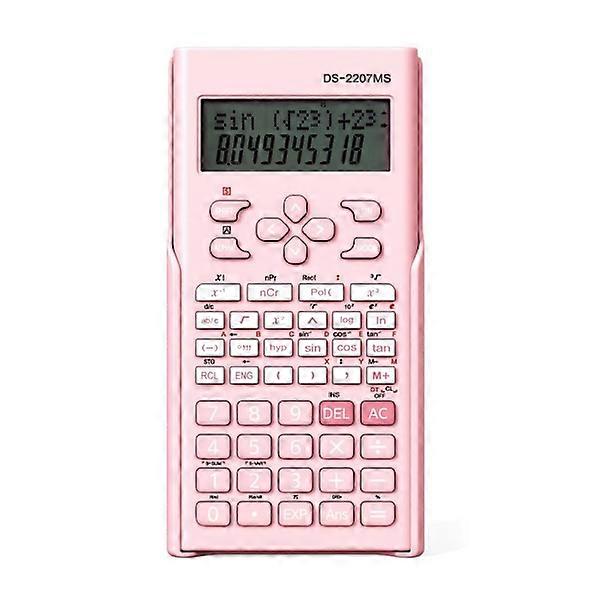 Scientific calculator with two lines display l Student function Calculator Slim and portable for school and business Pink