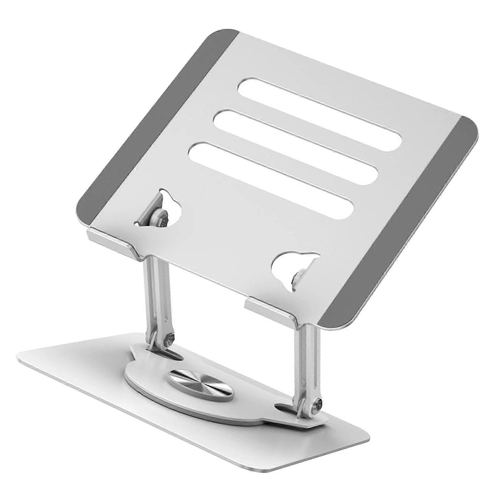 Quick Setups Computer Stand Offering 360 Rotation High Stability Alloy Steel Build Supports 10 15Inch Laptop Holder  milk white