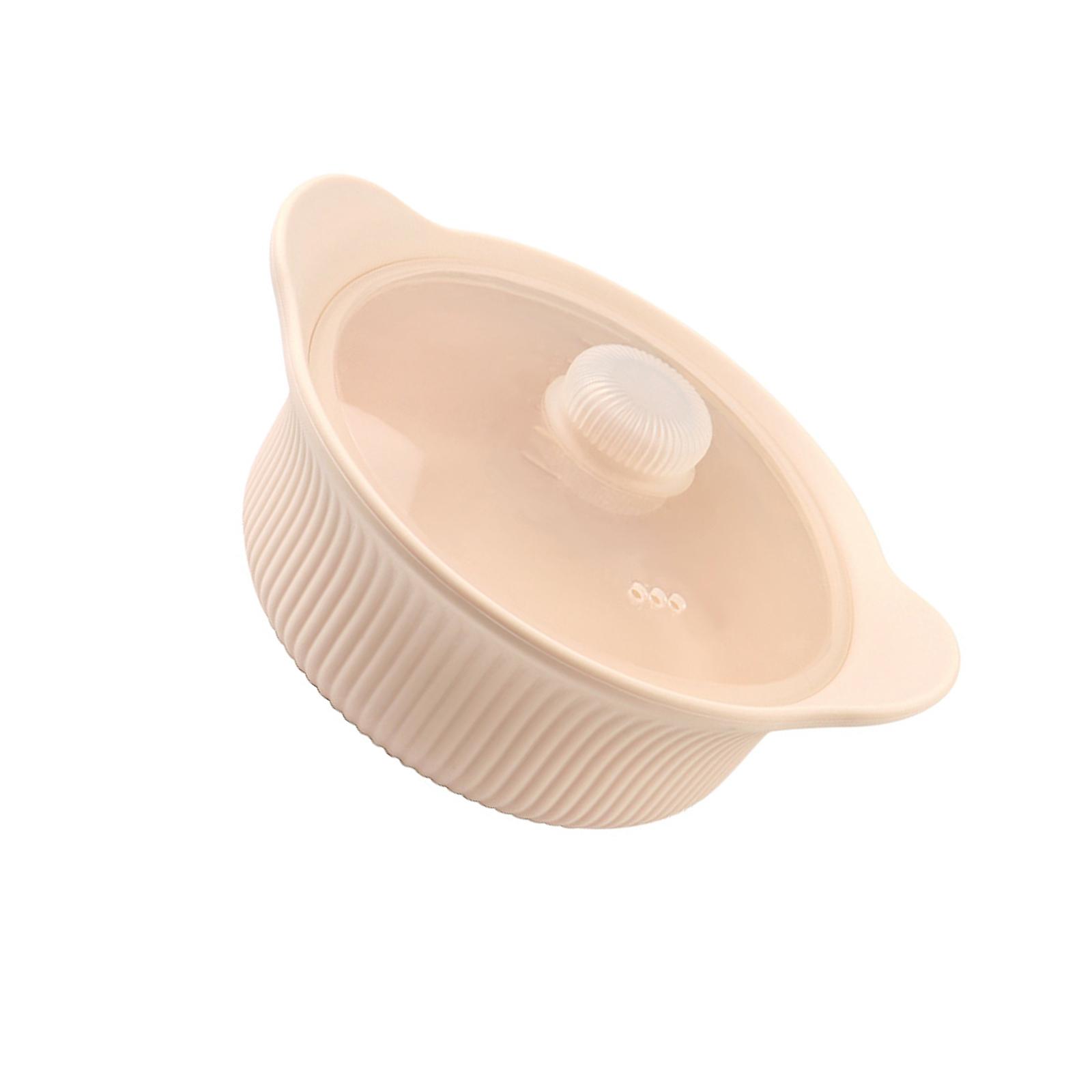 Large NonStick Microwave Steaming Pot with Handle and Lid Heat Resistant Silicone Steamer Dishwasher Safe Enduring Multicolor