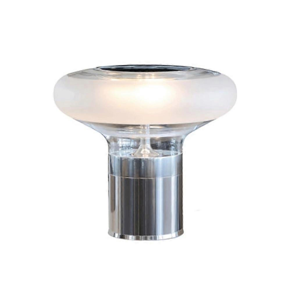 Modern Pillar Table Lamp with Glass Shade for Bedroom Office Desk, Durable Rust‑Resistant Build