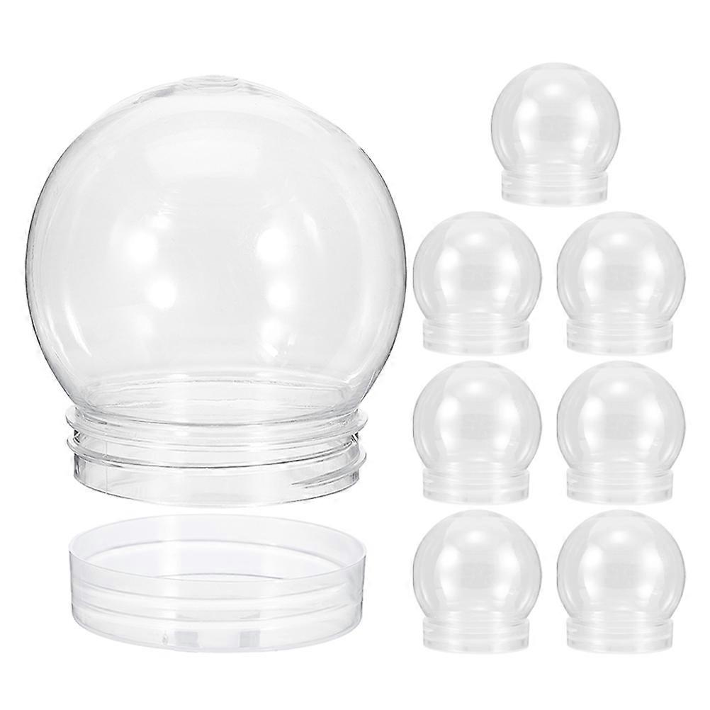 Transparent DIY Snow Globes Plastic Jar with Screw Cap 32Pcs