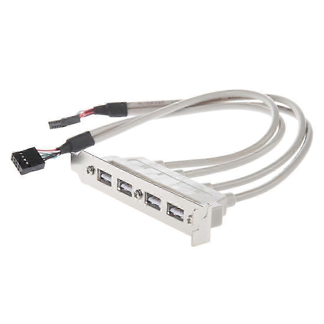 MainBoard 4 Port USB 2.0 to 9 Pin Header Bracket Extension Cable