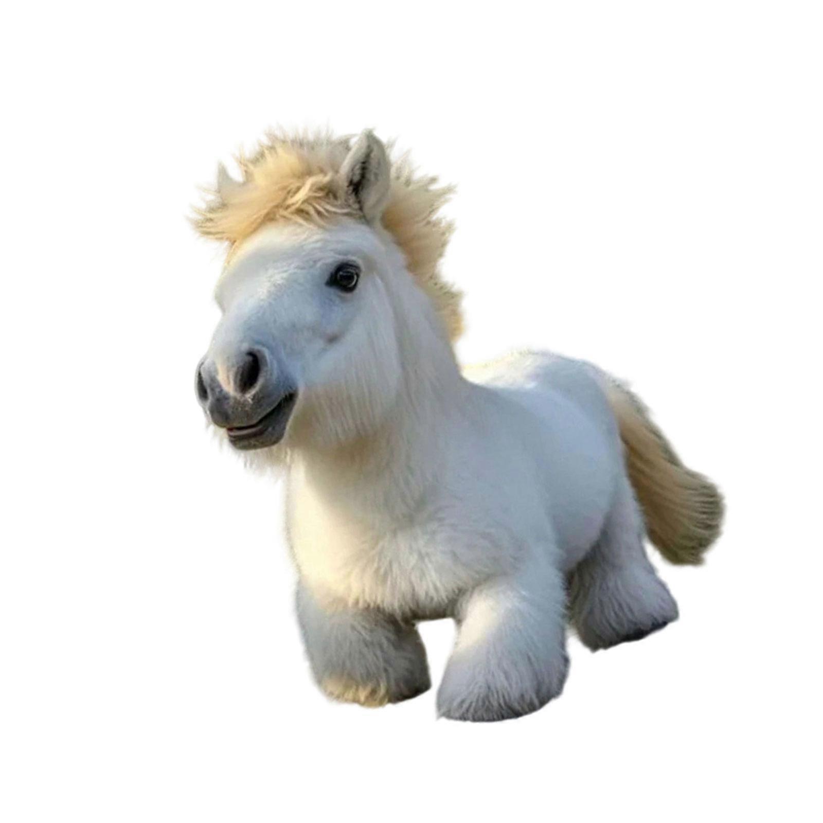 Moving Sound Electric Ponies Plush Toy Interactively Companion for Child Play Encourages Responsibility  White