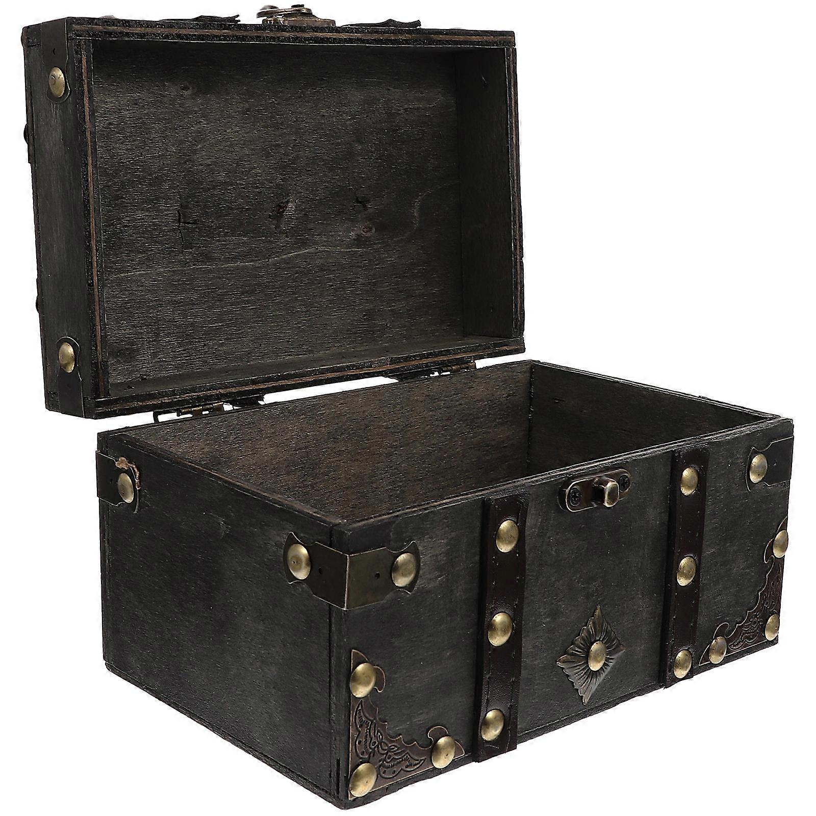 Wooden Trinket Box for Storage with Vintage Design Grey