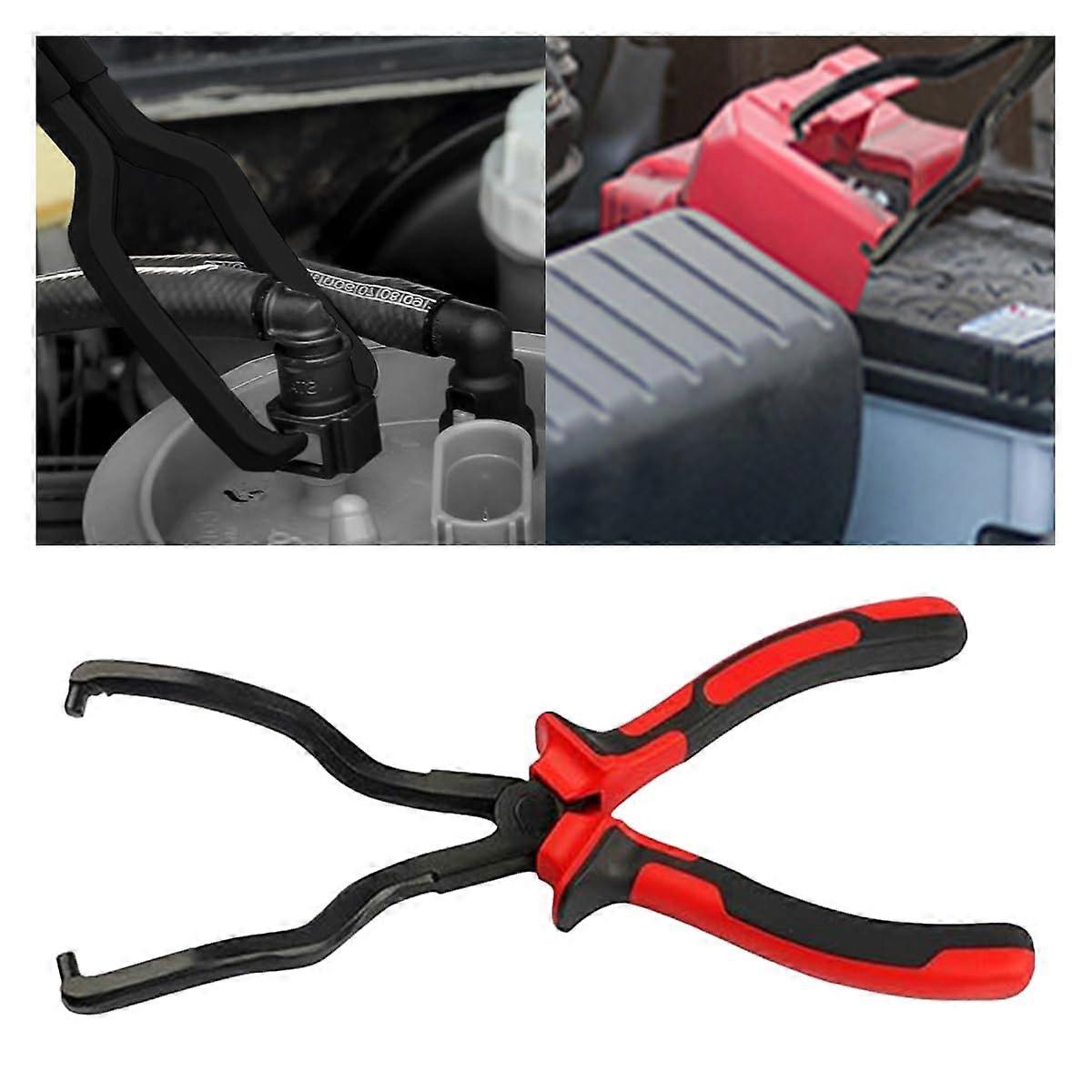 Fuel Line Disconnect Pliers for Cars, Quick Release and Removal Tool with Ergonomic AntiSlip Grip, Red
