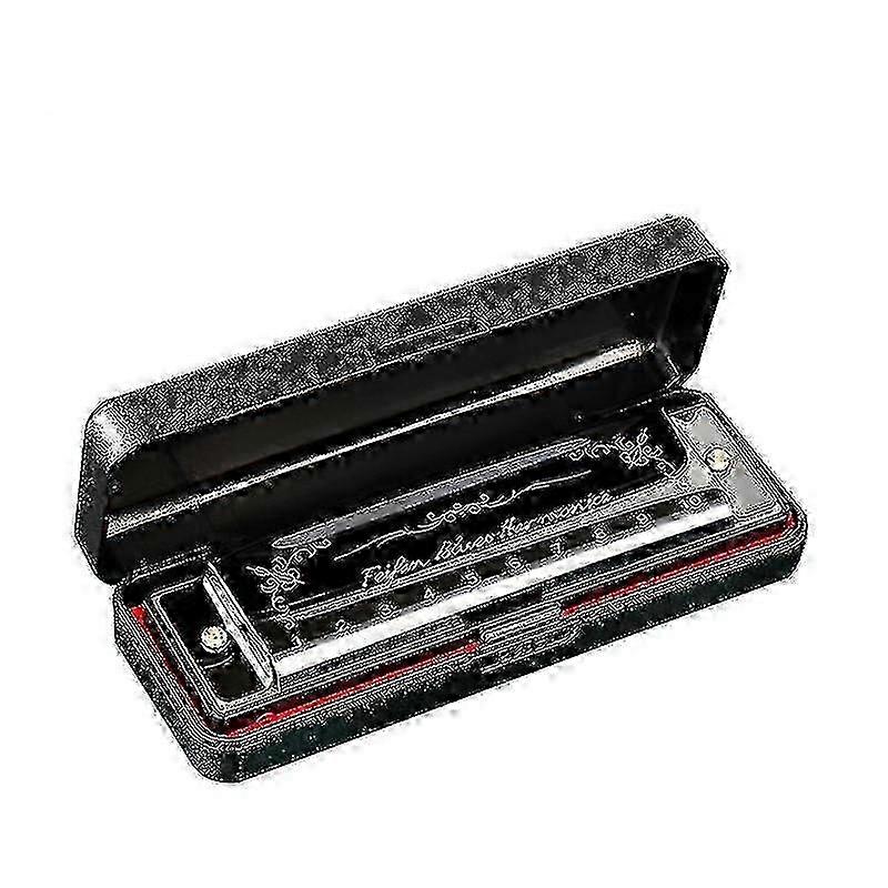 Ten Hole Harmonica for Beginners 20 C Key Blues Deluxe Black