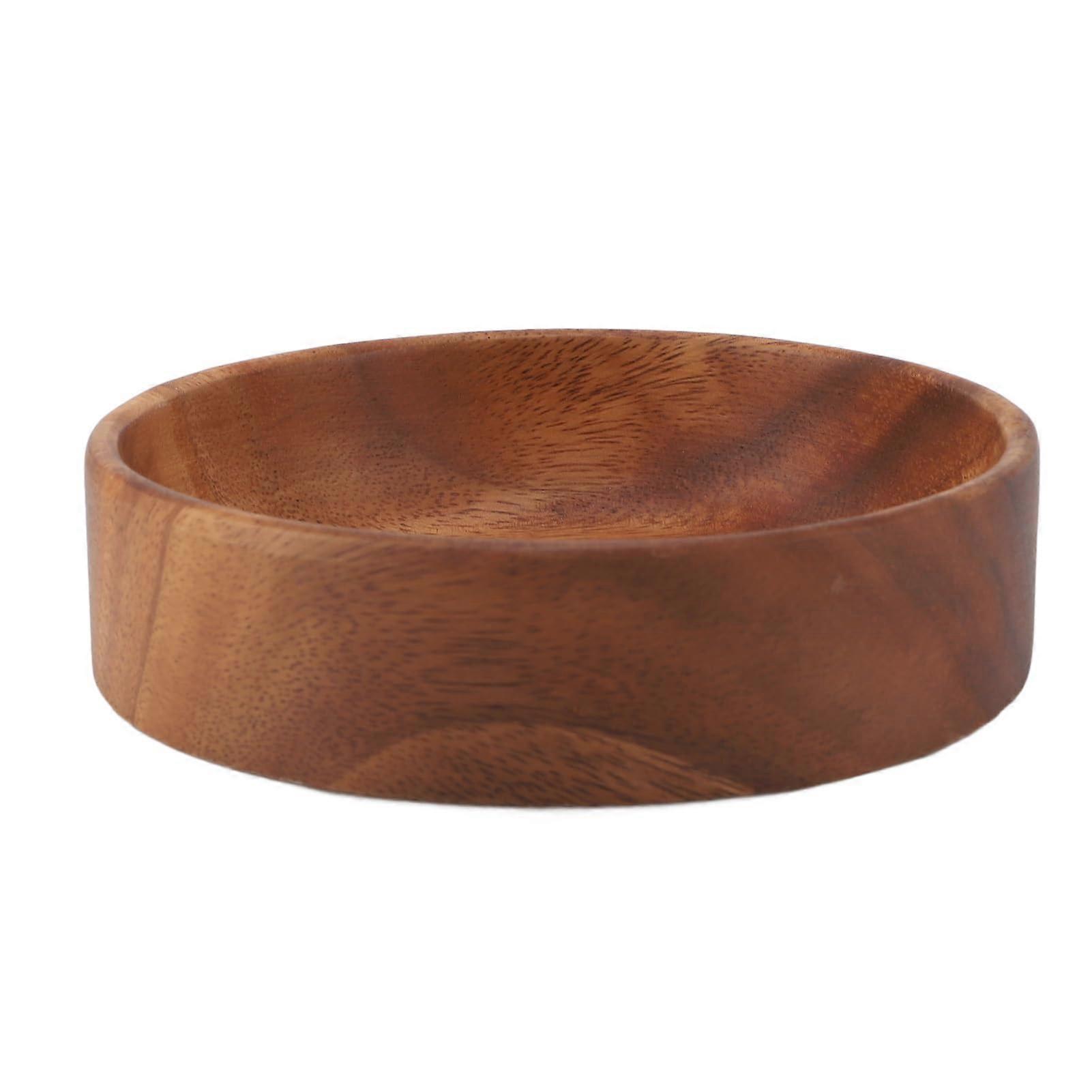 Wood Serving Bowl Round Small for Salad Snacks and Fruit Stylish Lightweight Easy to Clean